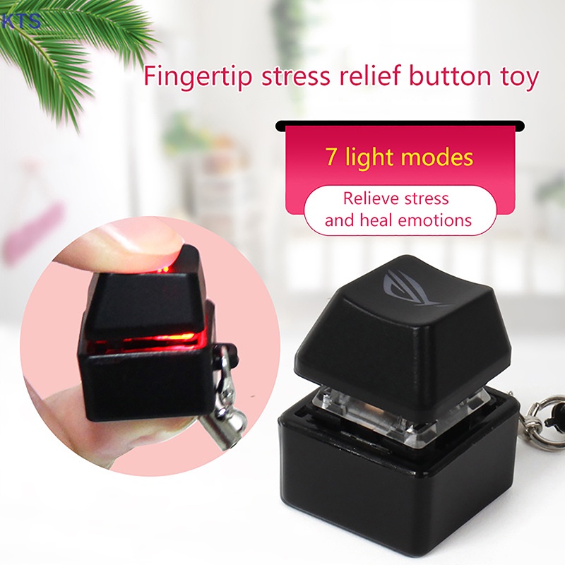Kts Mặt Vòng cổ Hình Phím Cơ + 1 Nút Đèn led muyu deion Giảm Căng Thẳng