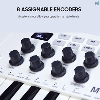 Professional M-VAVE 25-Key MIDI Control Keyboard - Mini USB Controller with RGB Backlit Pads and Knobs - Perfect for Studio Recording and Live Gigs