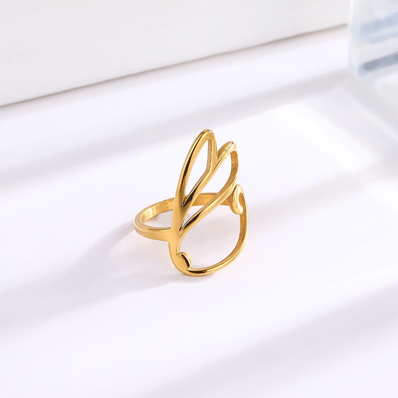 Nhẫn Thép Titan Nhẹ Thiết Kế Hình Học Trái Tim Đơn Giản Sang Trọng Cá Tính Cho Nữ