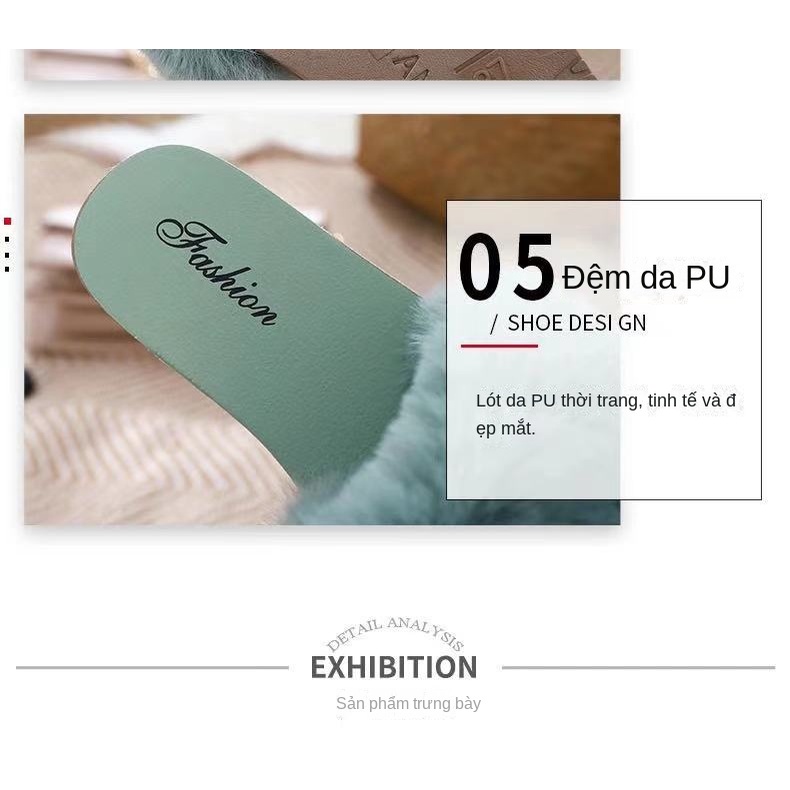 Dép Bông Đi Trong Nhà Chống Trượt Thời Trang Thu Đông 2023