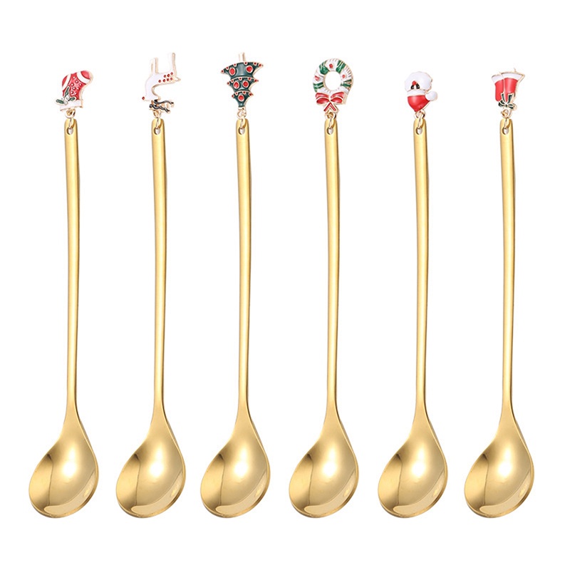 Hueqrh Muỗng Inox Trang Trí Giáng Sinh