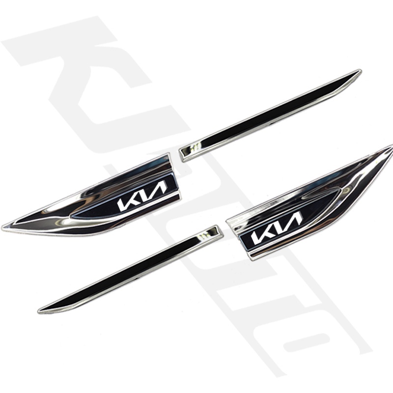 FENDER Miếng Dán logo 3d Bằng Thép Không Gỉ Trang Trí Cửa Xe Hơi kia gt line morning seltos k2 k3 k5 carens forte cerato soluto rio