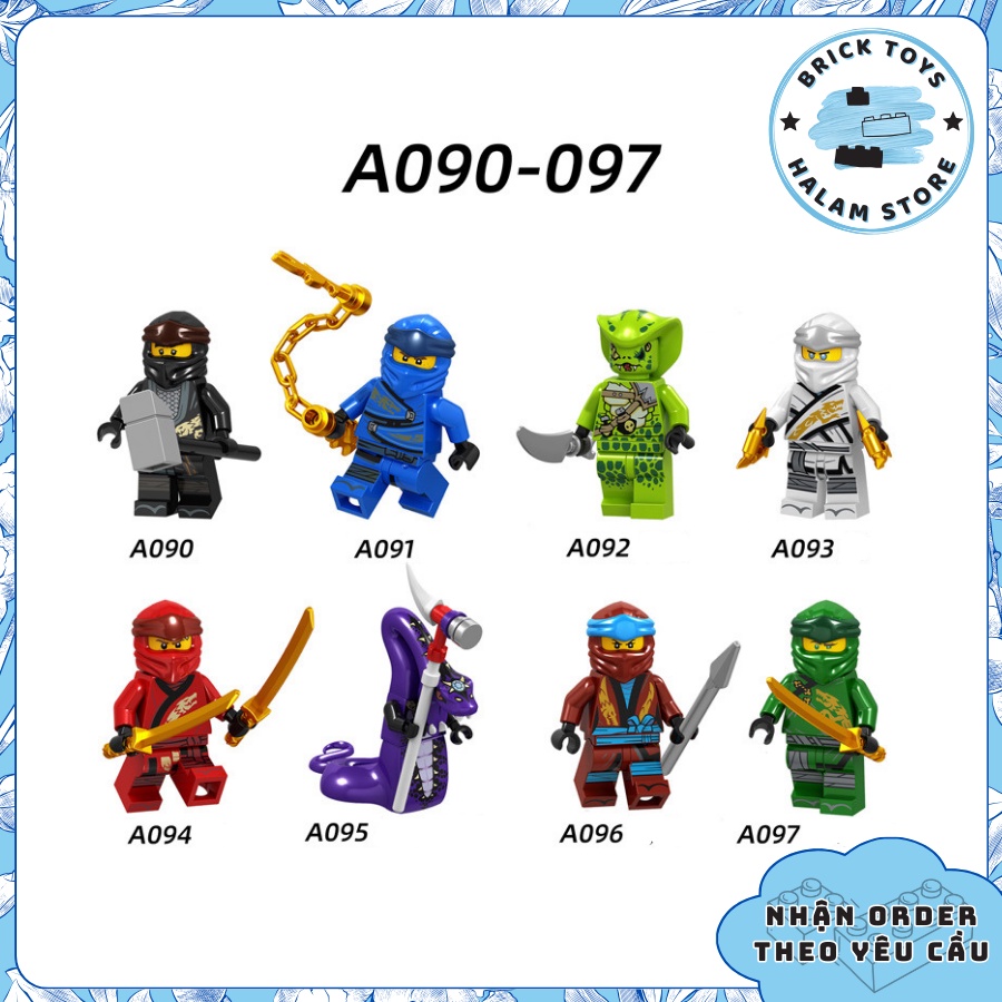 Đồ chơi lắp ráp minifigures Ninjago Legacy A090-097 - Lắp ghép xếp hình nhân vật Ninja season 10