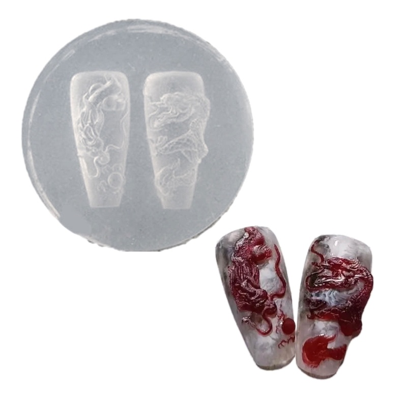Khuôn silicone Chạm Khắc Móng Tay Hình Rắn diy