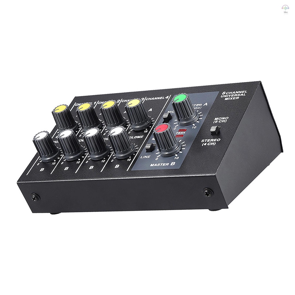 ANENG Máy Trộn Âm Thanh mono / stereo 8 Kênh Nhỏ Gọn Với Bộ Chuyển Đổi Nguồn Điện