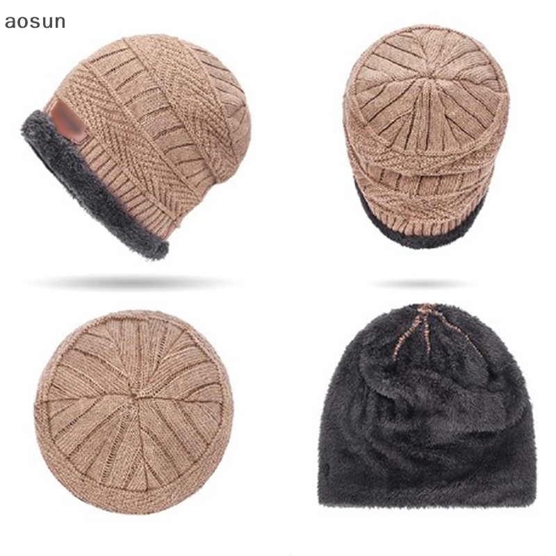 Aosun Mũ beanie Kèm Khăn Choàng Cổ Giữ Ấm Mùa Đông Cho Nam Và Nữ