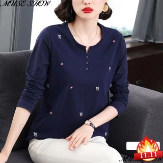 Áo Thun Cotton Tay Dài Dáng Ôm Thời Trang Xuân Thu 2023 Cho Nữ