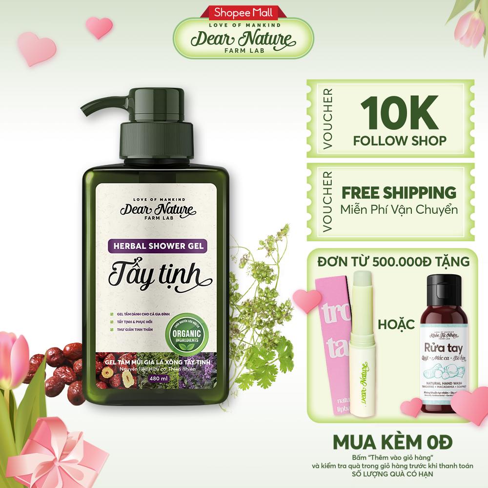Sữa tắm thảo dược Dear Nature Tẩy Tịnh mùi già lá xông thư giãn phục hồi da giảm viêm da mụn lưng