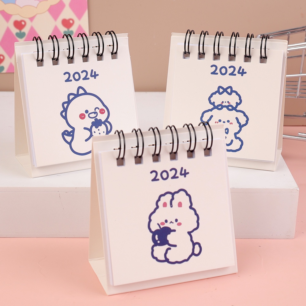 Lịch Để Bàn 2024 mini Thiết Kế Đơn Giản Sáng Tạo Dễ Thương note