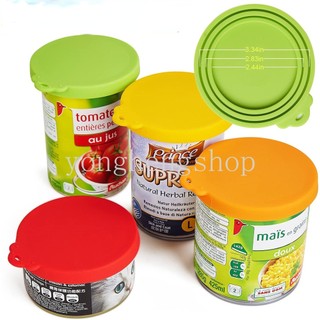3 in1 Silicone Thức Ăn Cho Thú Cưng Có Thể Bao Nắp Có Thể Tái Sử Dụng Giữ Tươi Bảo Quản Thực Phẩm Niêm Phong Có Nắp Thiếc Tiện Ích Nhà Bếp