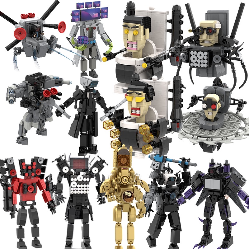 Skibidi Toilet Titan Building block  Bộ Đồ Chơi Xếp Hình toilet Trượt Tuyết Giáo Dục Cho Bé