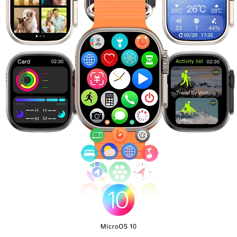 Đồng Hồ Thông Minh microos 10 Active island w69 + ultra 2gb rom series 9 plus nfc 2023