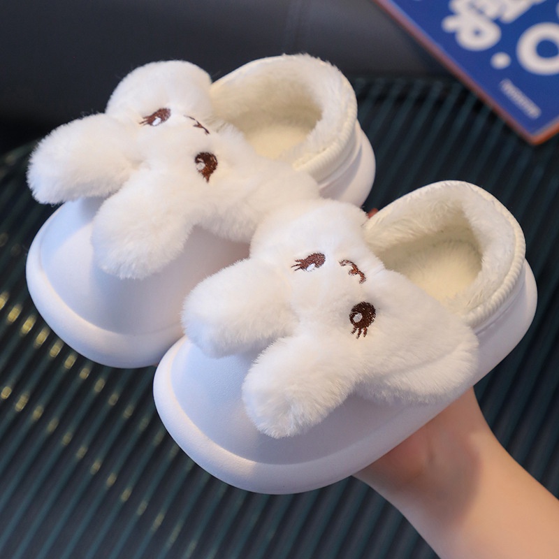 Dép Bông cotton Đi Trong Nhà Chống Trượt Giữ Ấm Mùa Thu Đông Cho Bé Gái