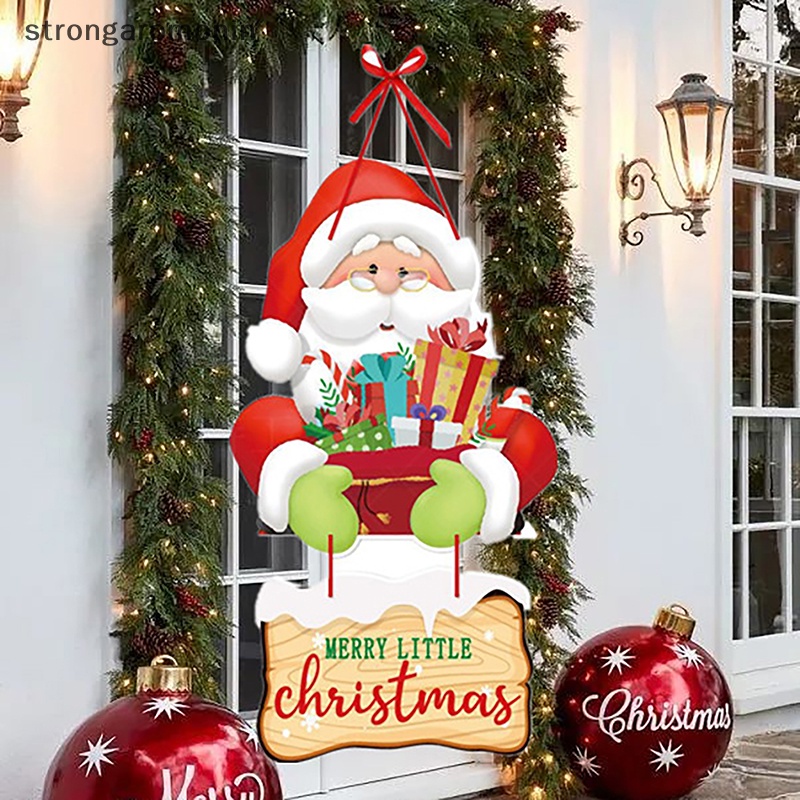 Phụ Kiện Treo Cửa Trang Trí Giáng Sinh Năm Mới Hình Ông Già Noel Nai Sừng Tấm