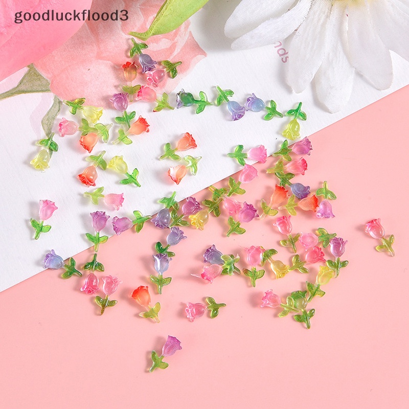 Bộ 10 Bông Hoa tulip Dạ Quang mini Bằng Nhựa resin