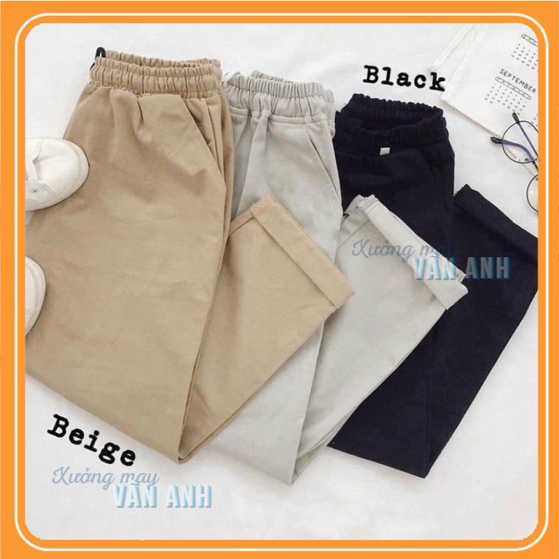 Quần Kaki Nam Nữ Ống Rộng Basic unisex,quần baggy học sinh cute