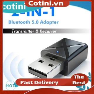 Đầu nhận chuyển đổi tín hiệu âm thanh USB bluetooth 5.0 2 trong 1