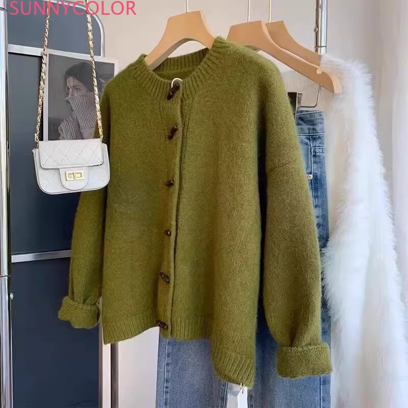 SUNNYCOLOR Áo Len áo khoác cardigan Fashion Đơn giản xu hướng Cổ điển WMY23B0MHS 46Z231115