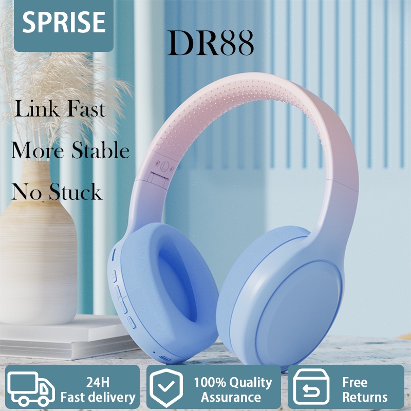 Sprse DR88 Tai nghe không dây màu Gradient qua tai Tai nghe có thể điều chỉnh khử tiếng ồn Tai nghe