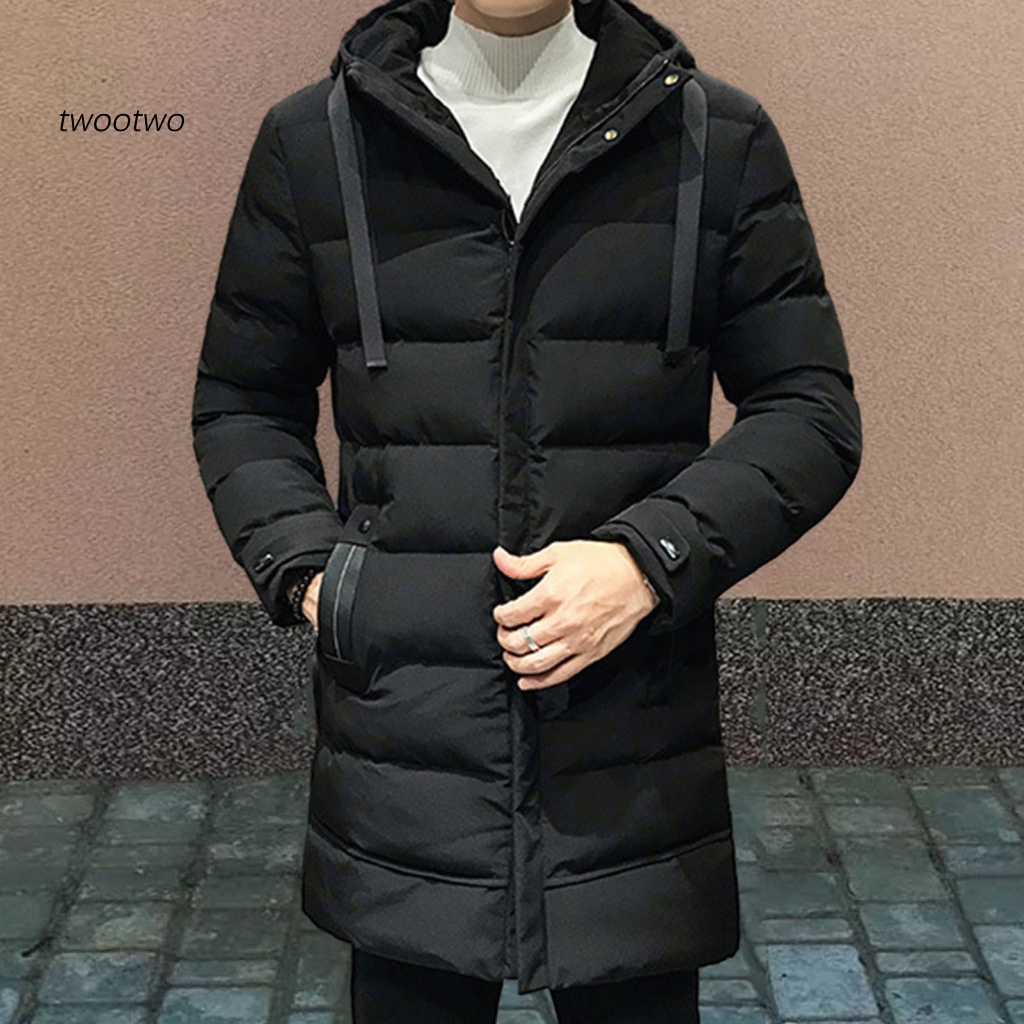 (twt) Áo Khoác Phao cotton Có Mũ Trùm Đầu Cổ Cao Giữ Ấm Mùa Đông Cho Nam