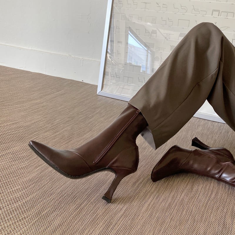 Giày Bốt Cao Gót Mũi Nhọn Quyến Rũ Cho Nữ