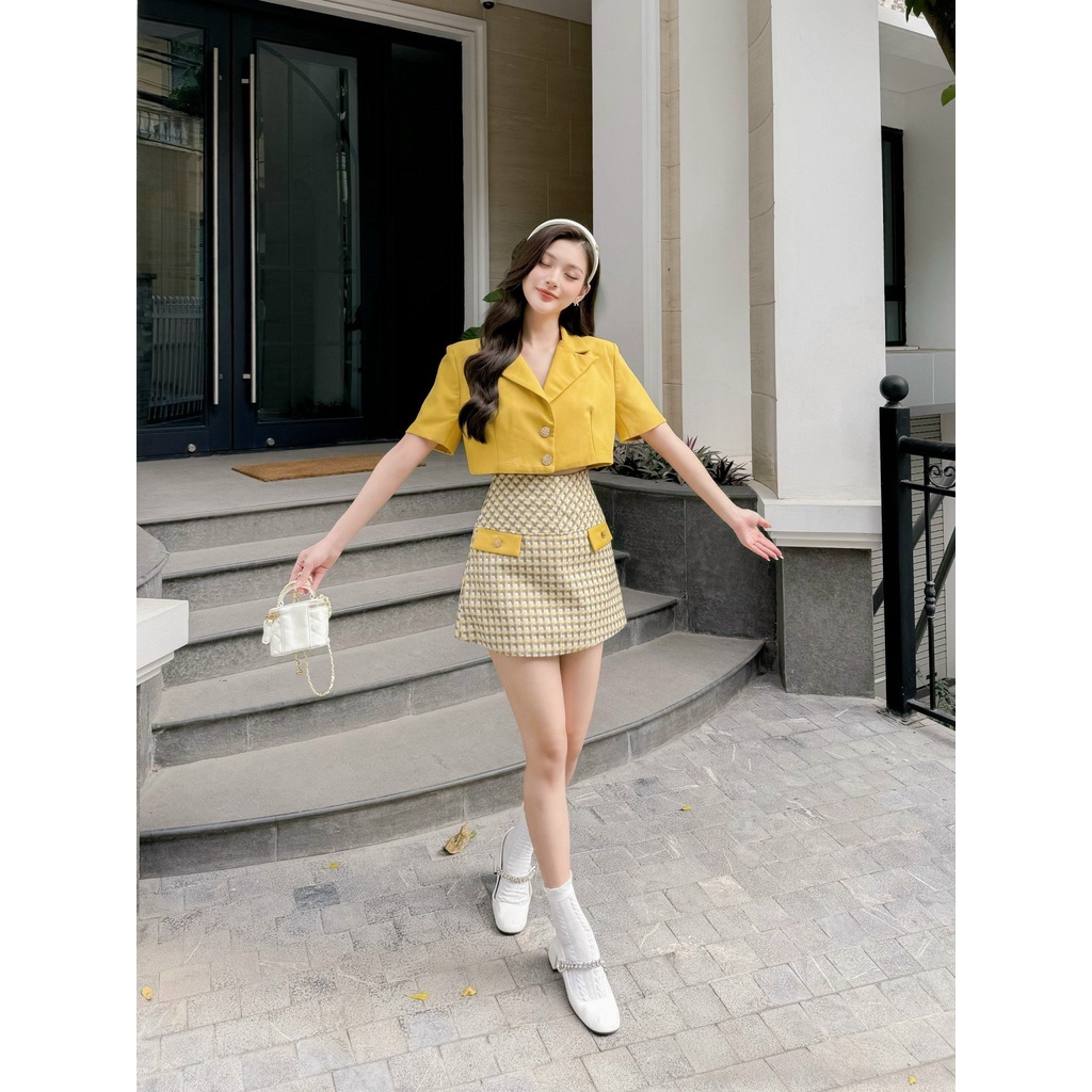 SÉT ÁO VEST + CHÂN VÁY CARO - C05278