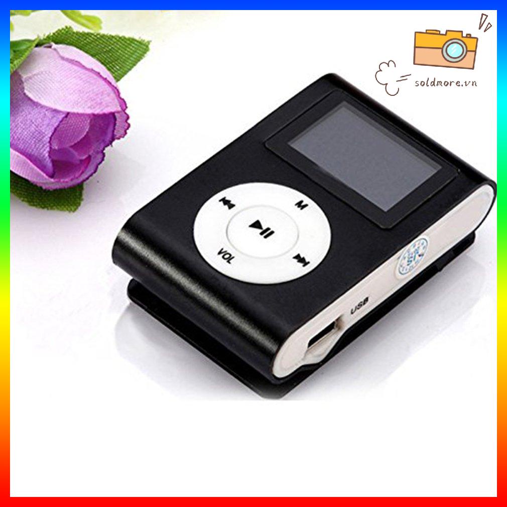 Máy nghe nhạc MP3 mini kỹ thuật số Clip kim loại có màn hình LCD Hỗ trợ thẻ TF USB 2.0