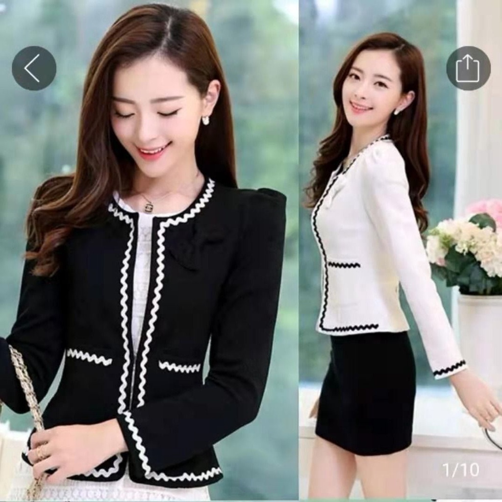 Áo Khoác Lửng Dáng Ôm Phong Cách Hàn Quốc Thời Trang Xuân Thu