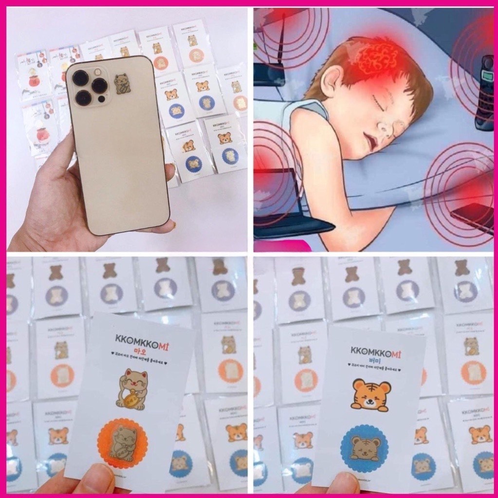 MIẾNG DÁN NGĂN BỨC XẠ SÓNG ĐIỆN THOẠI KKOMKKOMI Hàn Quốc CHIP, CHẮN SÓNG ĐIỆN TỬ
