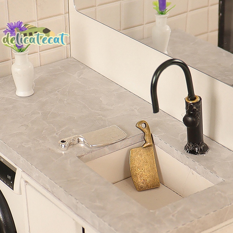 Bộ Thớt Cắt Đồ Ăn mini Trang Trí Nhà Búp Bê Tỉ Lệ 1 / 12