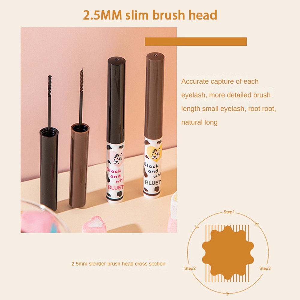 Mascara lâu trôi Mascara dày không có cặn Mascara làm bay hơi nhanh Mascara tự nhiên đầy đặn không vón cục Mascara kéo dài lông mi Sơn lót mảnh mai, trang điểm cao cấp châu Âu và Mỹ