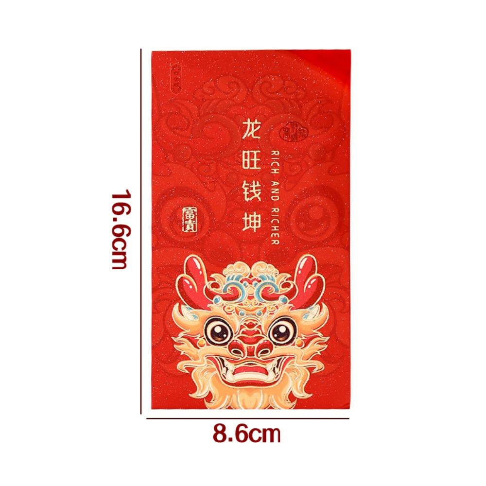 Phong Bao Lì Xì Năm Mới Hình Chữ Nhật Màu Đỏ Hoàng Đạo Phong Cách Trung Hoa Sáng Tạo