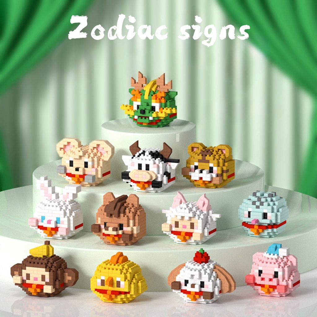 Zodiac Bộ Đồ Chơi Lắp Ráp Đồ trang trí Gạch Men Độc Đáo
