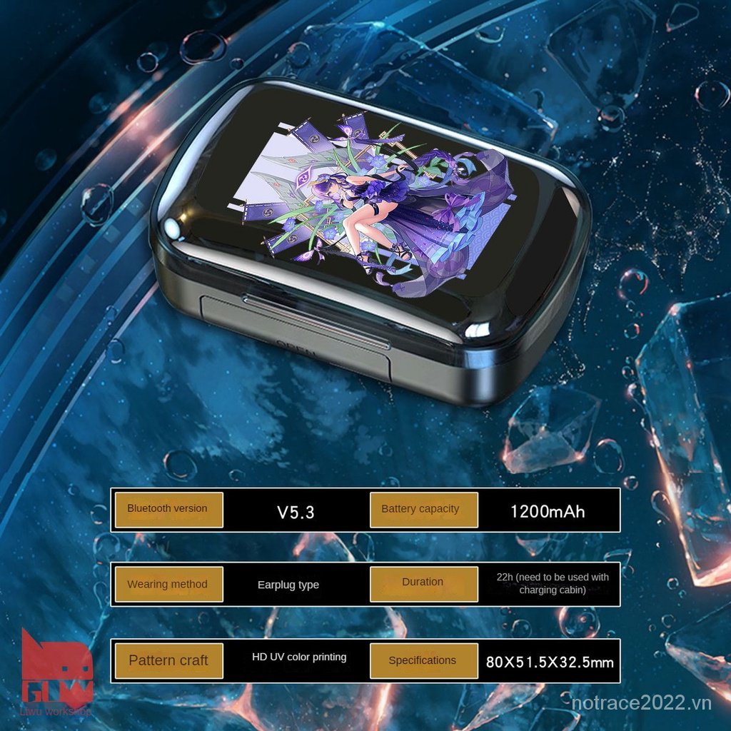 ★Genshin Impact★Tai Nghe Chụp Tai bluetooth Không Dây Có Màn Hình Kỹ Thuật Số