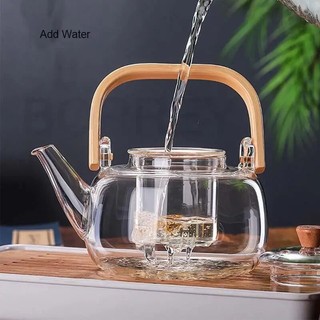  Ấm trà thủy tinh chịu nhiệt có bộ lọc cho trà Kung Fu Cà phê Trà Puer -Thép không gỉ 