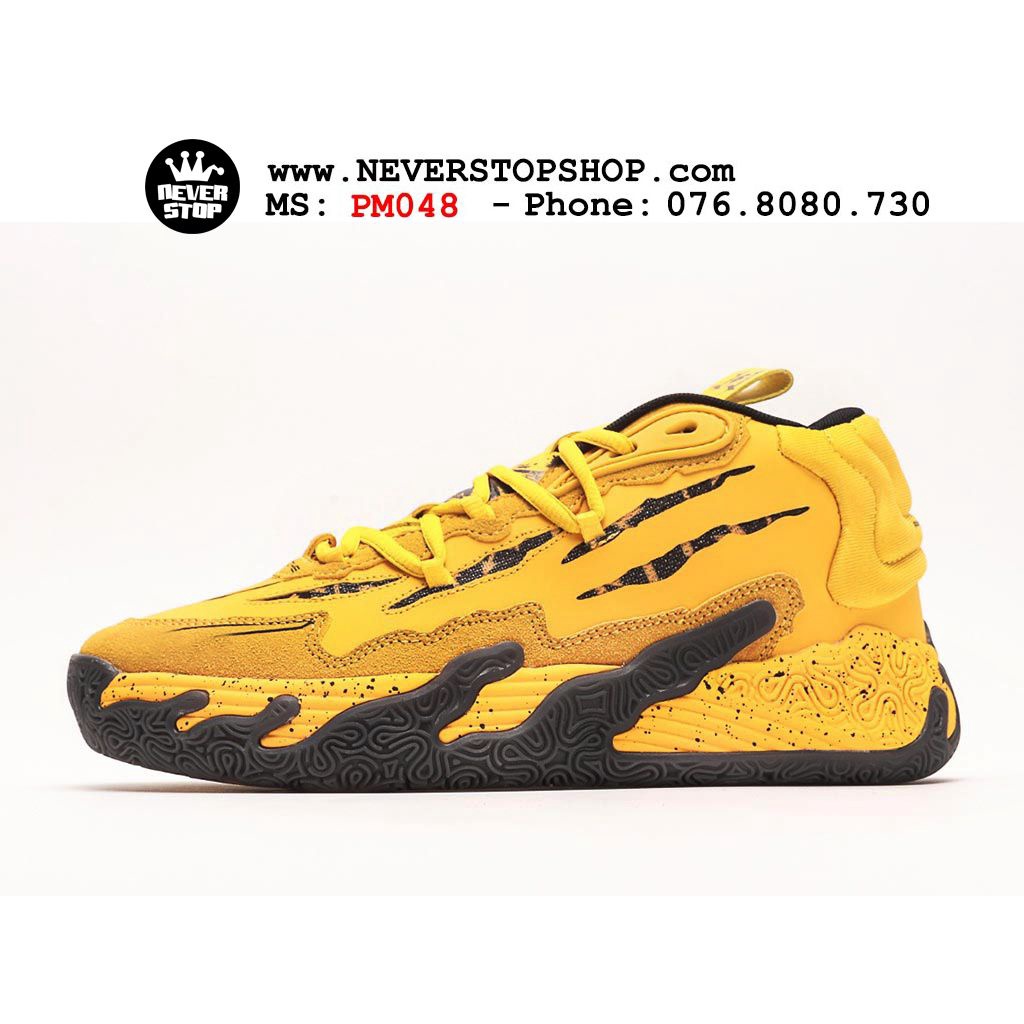 Giày bóng rổ PM MB 03 PORSCHE vàng đen siêu ngầu, chuyên indoor outdoor độ bền cao  NeverStopShop.com