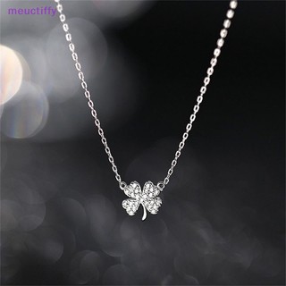 Meuctiffy Vòng cổ Choker Mặt Cỏ Bốn Lá May Mắn Đính Đá zircon Pha Lê vm