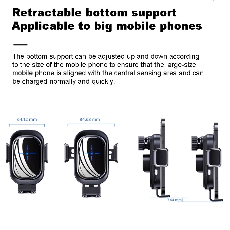 Giá Đỡ Sạc Nhanh qi Không Dây 15w Gắn Bảng Điều Khiển Xe Hơi Thông Minh iphone 15 / 14 / 13 / 12