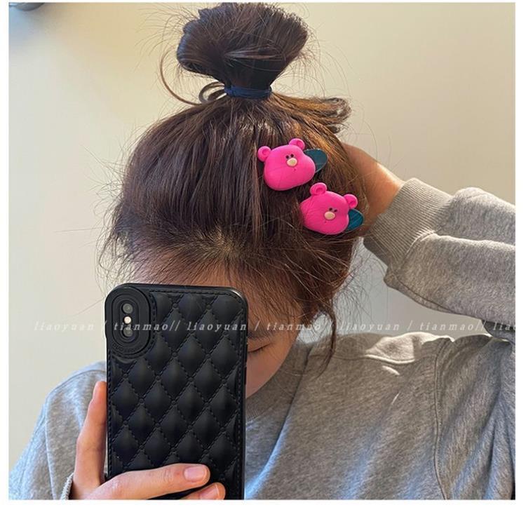 Kẹp Tóc Màu Sắc Ngọt Ngào Hình Chú Gấu Dễ Thương Cho Nữ