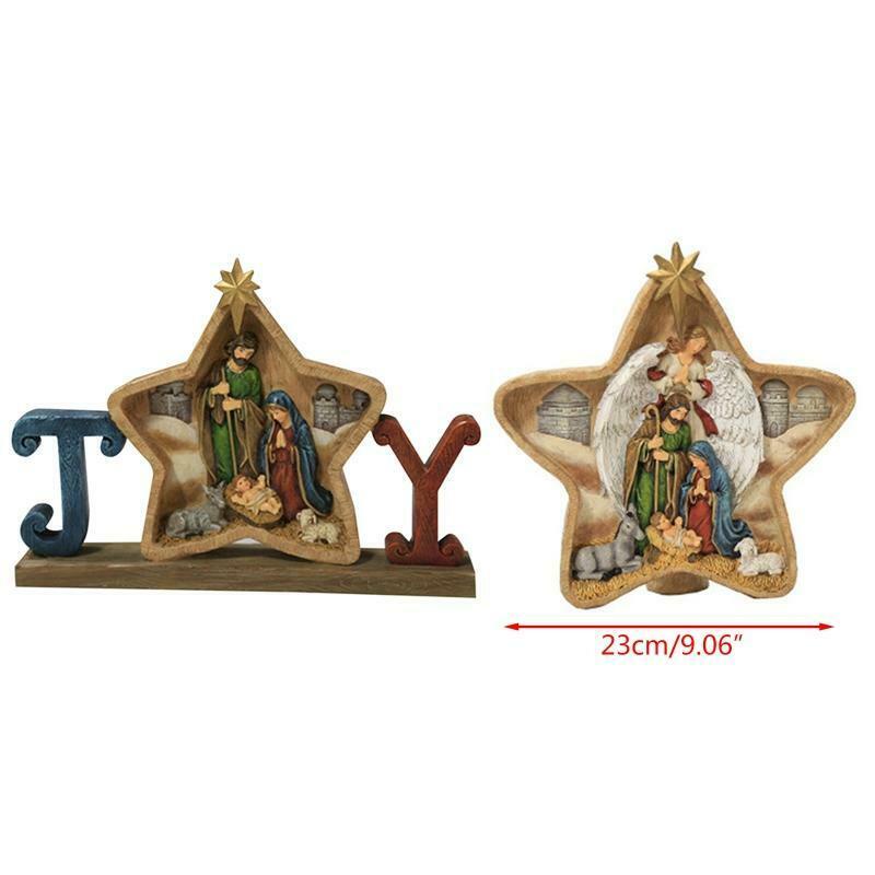 New Star Christian Jesus Nativity Scene Decoration Tabletop Figurine Resin Craft