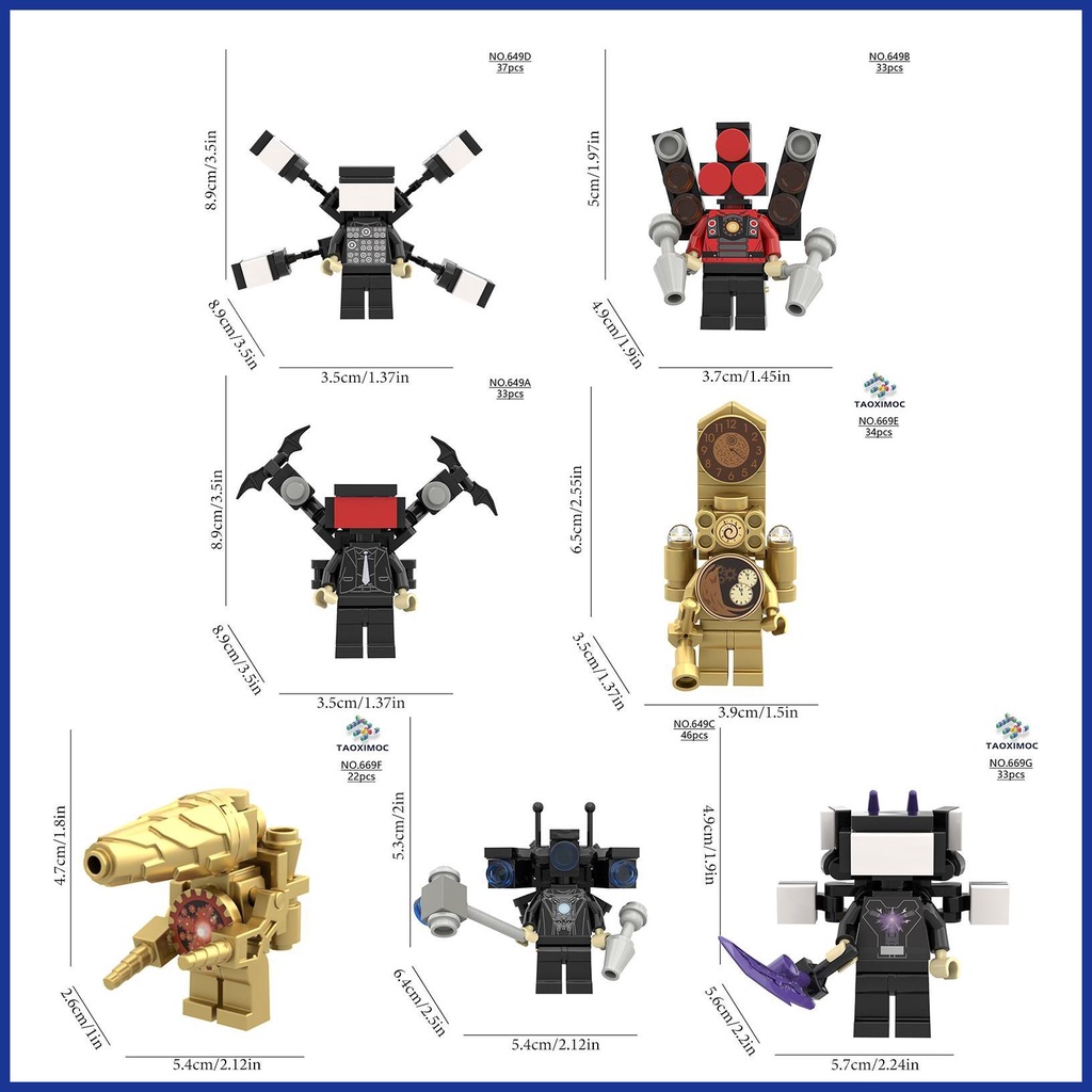 Bộ Đồ Chơi Lắp Ráp Mô Hình toilet man 3d diy Có Thể Tái Sử Dụng