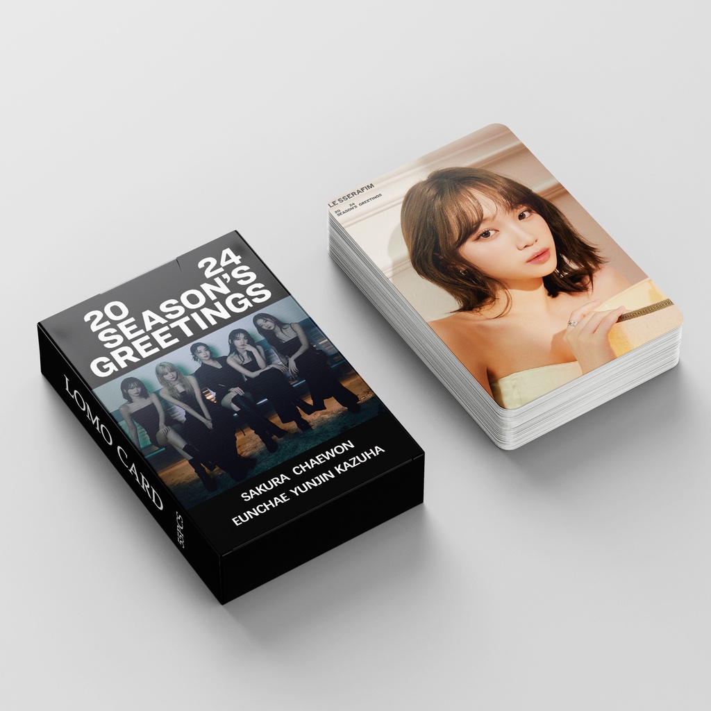 Hộp 55 Tấm Ảnh lomo card Nhóm Nhạc kpop le sserafim 2024