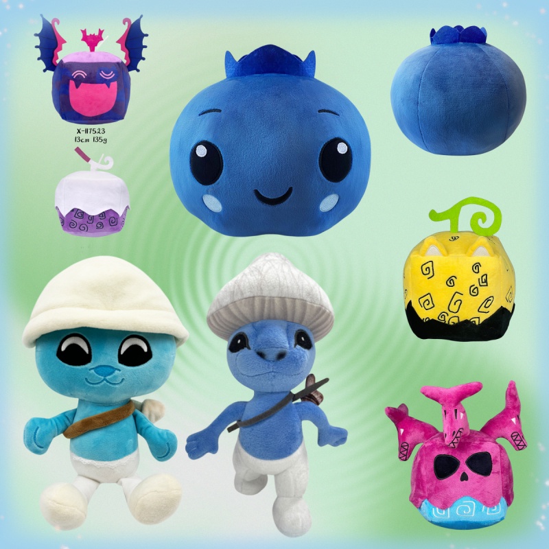 Rytanda Blox Fruit Plush Mystery Box Toy Funny Smurf Cat Plush Doll Dễ thương Blueberry Gối Baby Toy