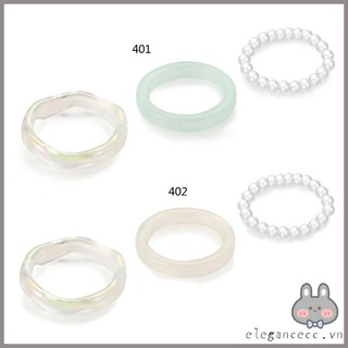 Set 3 nhẫn nhựa thời trang dành cho nữ