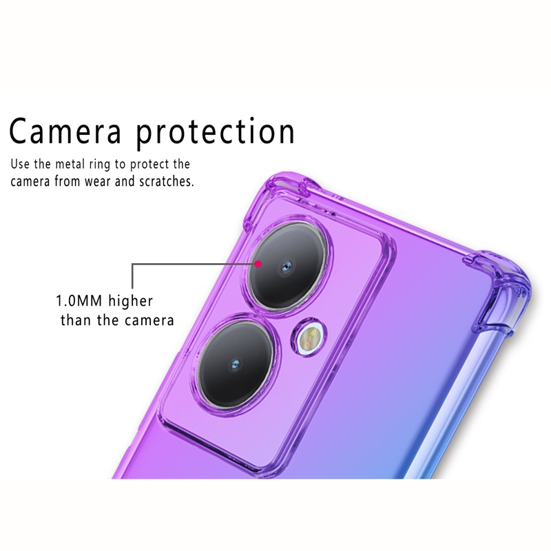 Ôp Điện Thoại tpu Dẻo Trong Suốt Hai Màu Độc Đáo Cho vivo y78 plus v29 lite y36 4g y200 x100 pro 5g s17e Vỏ