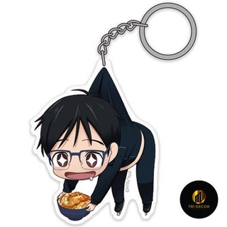Móc khóa Yuri on Ice Yuri Katsuki Yuri Plisetsky tóc vàng chibi anime Phụ kiện trang trí túi xách Balo