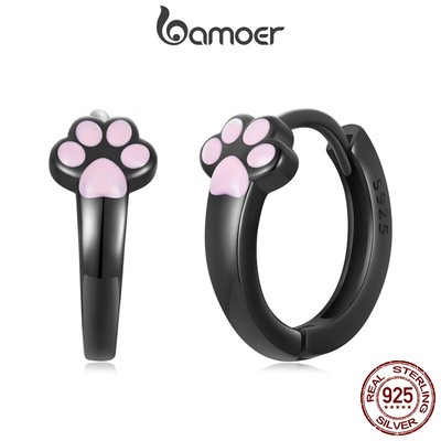 BAMOER Bông Tai Bạc 925 Hình Móng Mèo Thời Trang Dành Cho Nữ