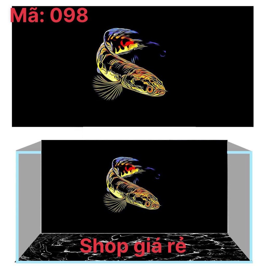 Tranh 3D Mẫu Cá Lóc Dán Bể Cá Nhiều Kích Thước Phù Hợp Mặt Chính Mặt Đáy Tặng Decal Dán Vui Nhộn