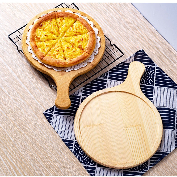 Tấm pizza gỗ tre tấm gỗ tấm pizza gỗ tấm pizza gỗ cứng cắt bánh mì bít tết thực phẩm phương tây đế t