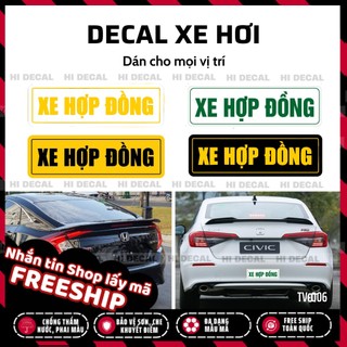 Tem xe hợp đồng, decal chữ xe hợp đồng dán ô tô | STOT001 | Decal xe hợp đồng, tem xe hợp đồng